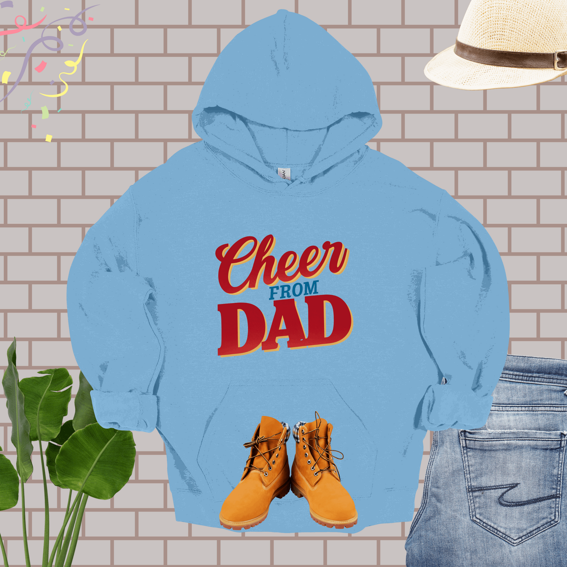 Cheer Dad Light Blue Hoodie