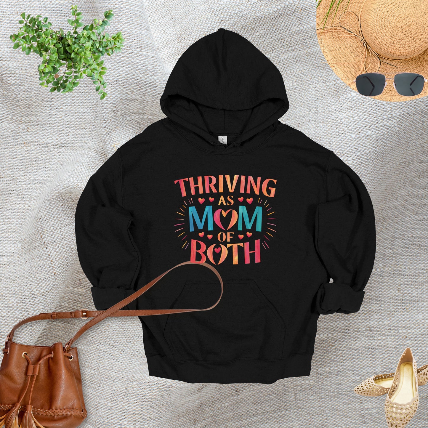 Mom of Both Black Hoodie