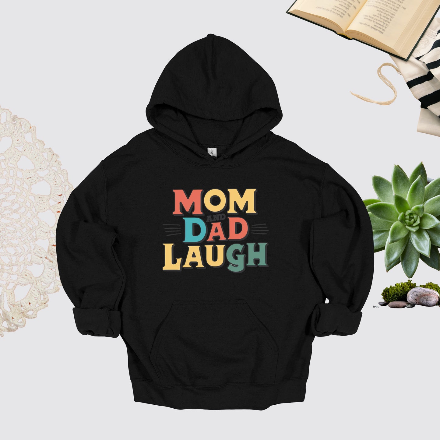 Mom and Dad Black Hoodie