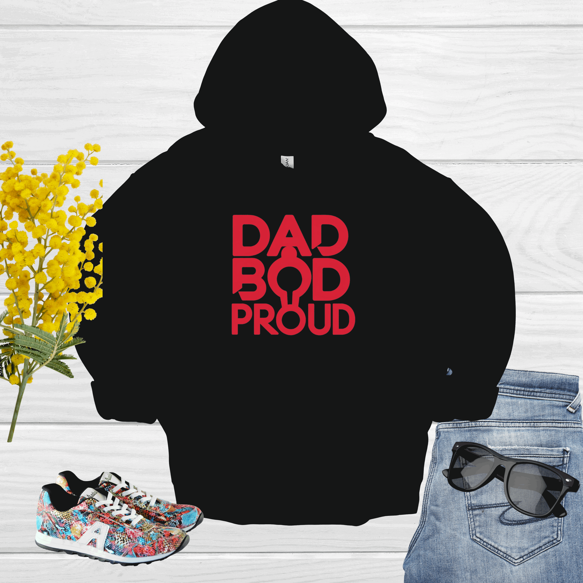 Dad Bod Black Hoodie