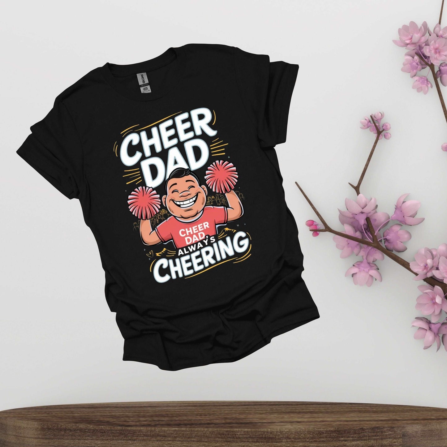 Cheer Dad Black Shirt - Fathers Always Cheering