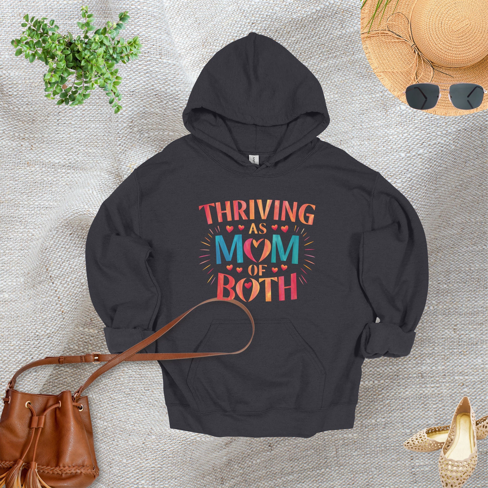 Mom of Both Charcoal Hoodie