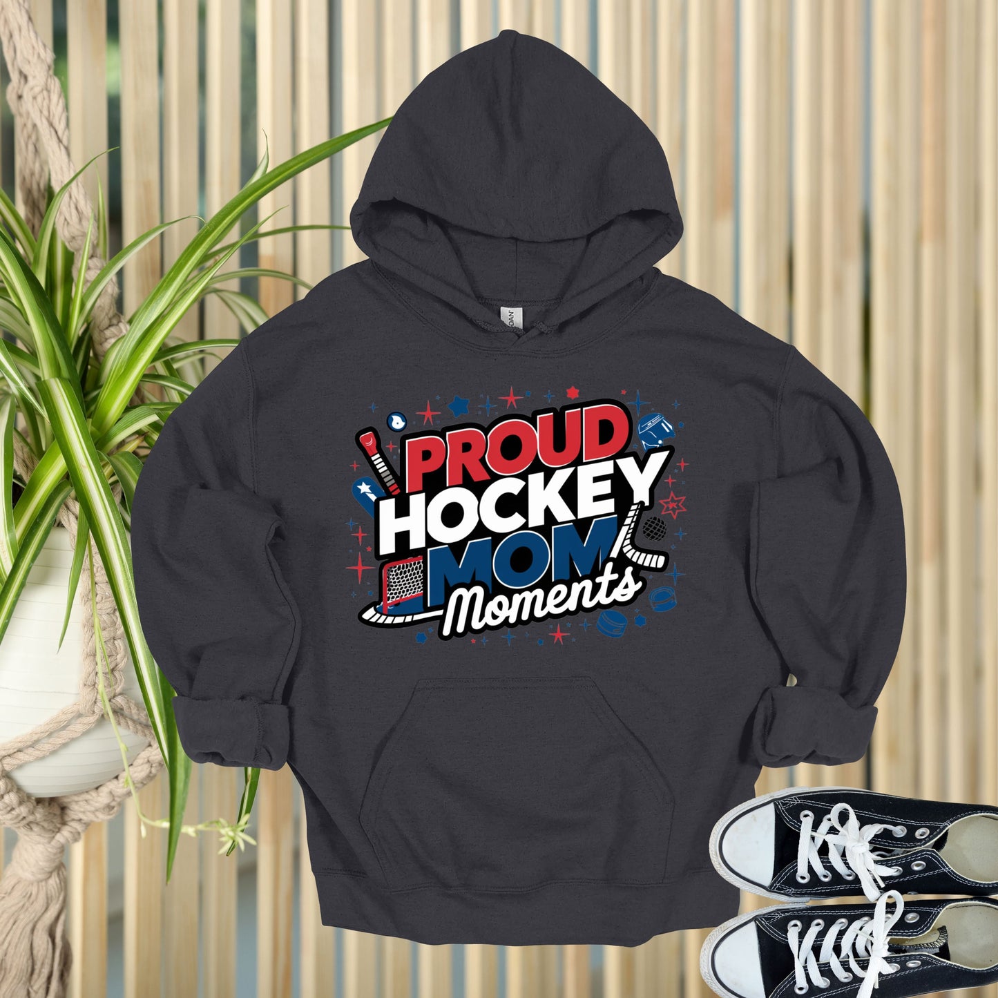 Proud Hockey Mom Charcoal Hoodie