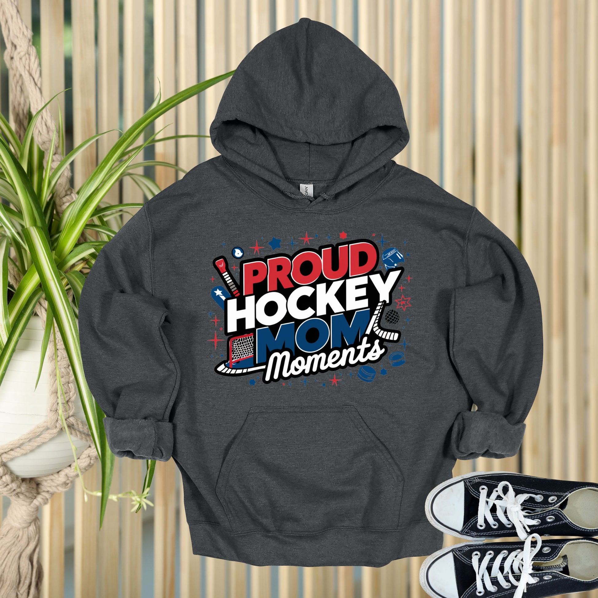 Proud Hockey Mom Dark Heather Hoodie