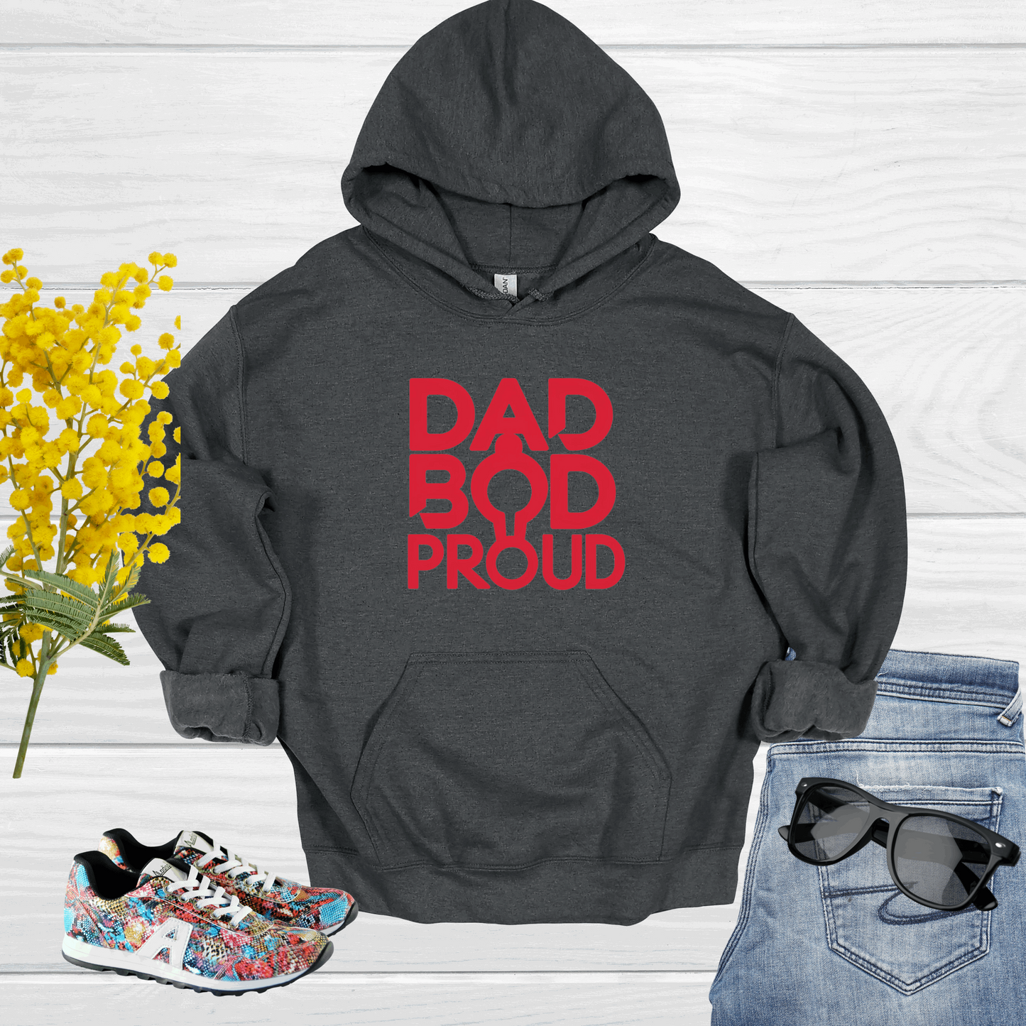 Dad Bod Dark Heather Hoodie