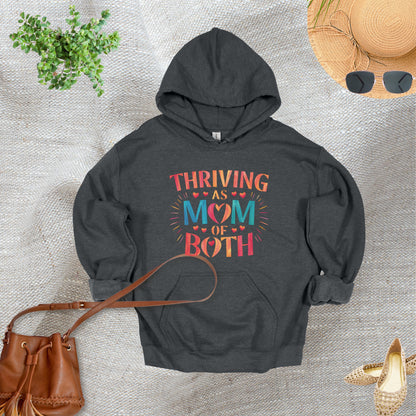 Mom of Both Dark Heather Hoodie