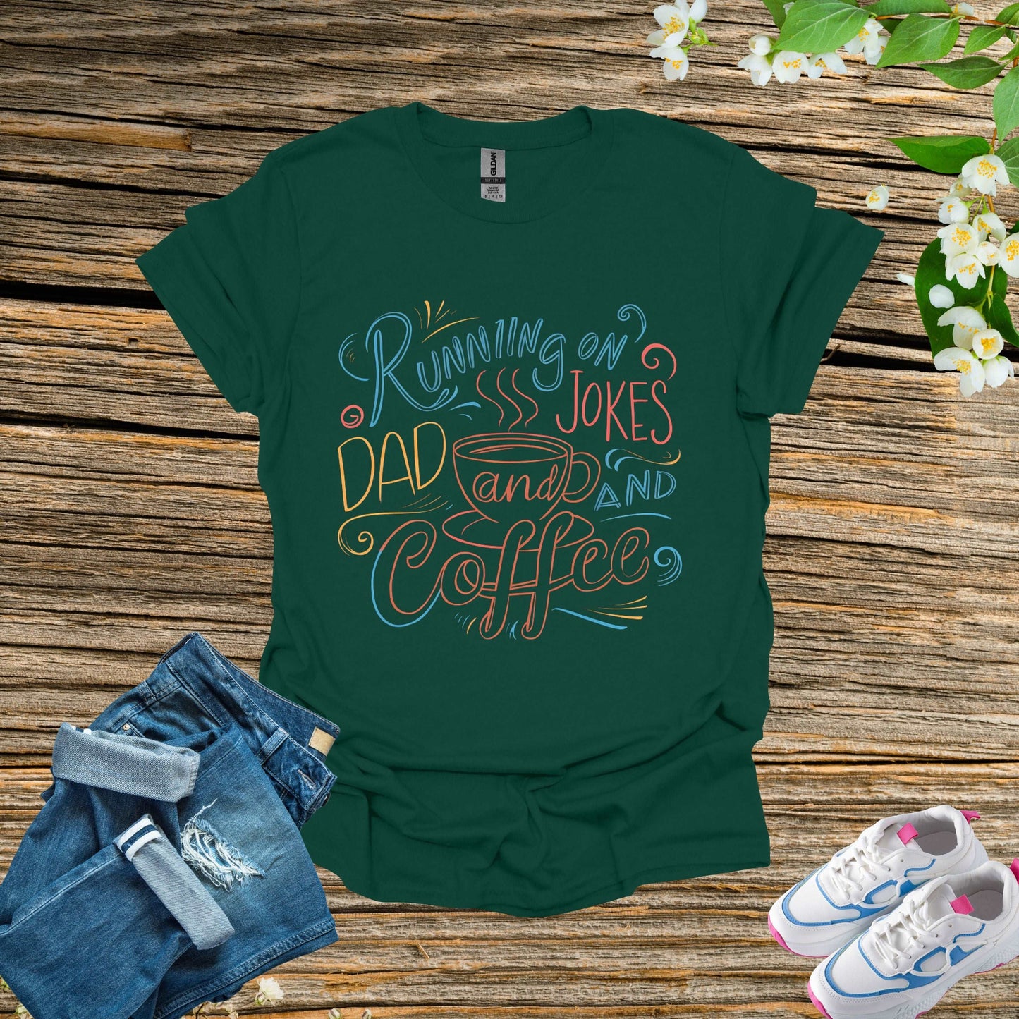 Dad Joke Forest Green Shirt | Coffee with Father