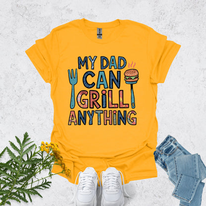 Top dad gold shirt | My Dad Can Grill Anything