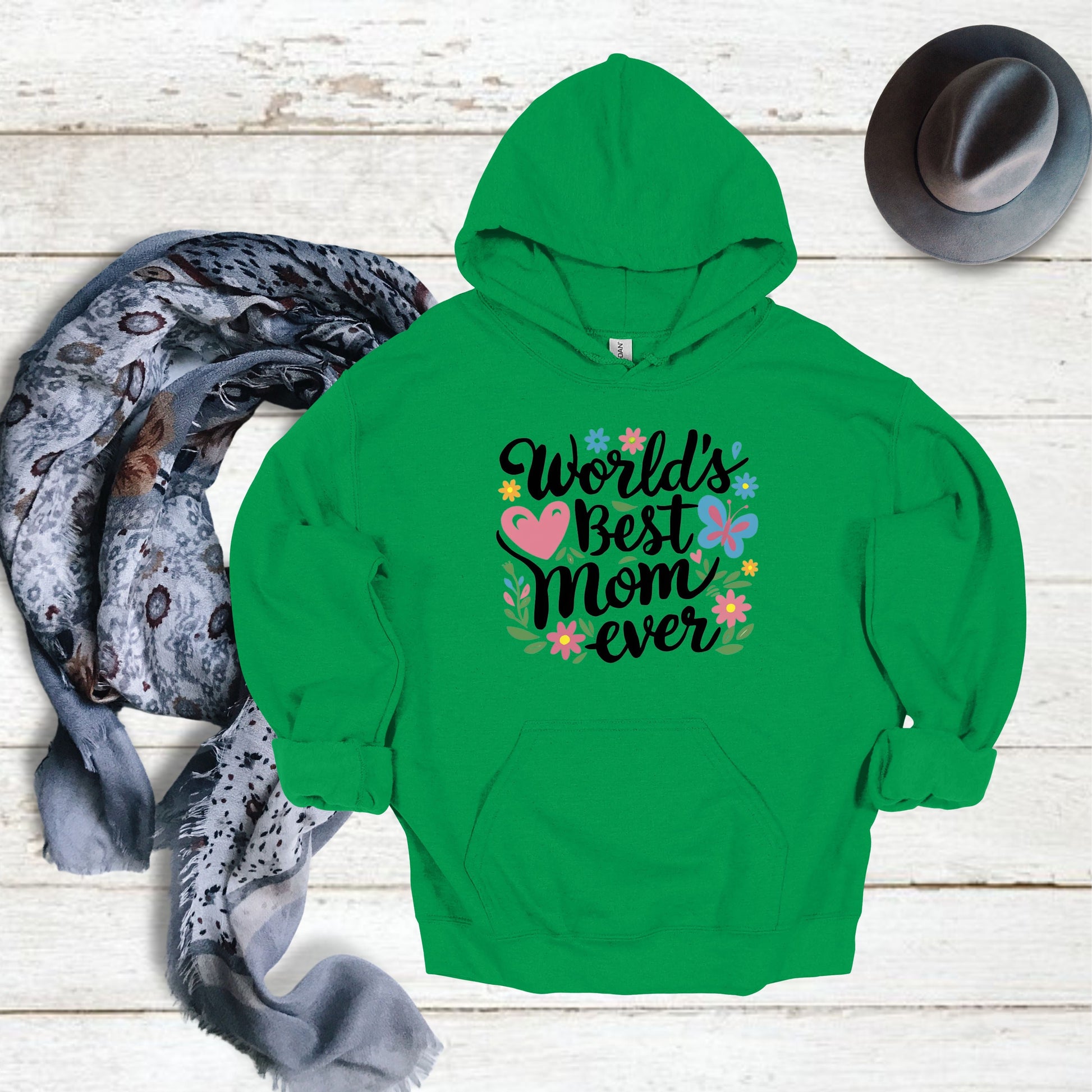 World Best Mom Irish Green Hoodie