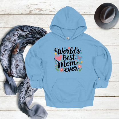 World Best Mom Light Blue Hoodie