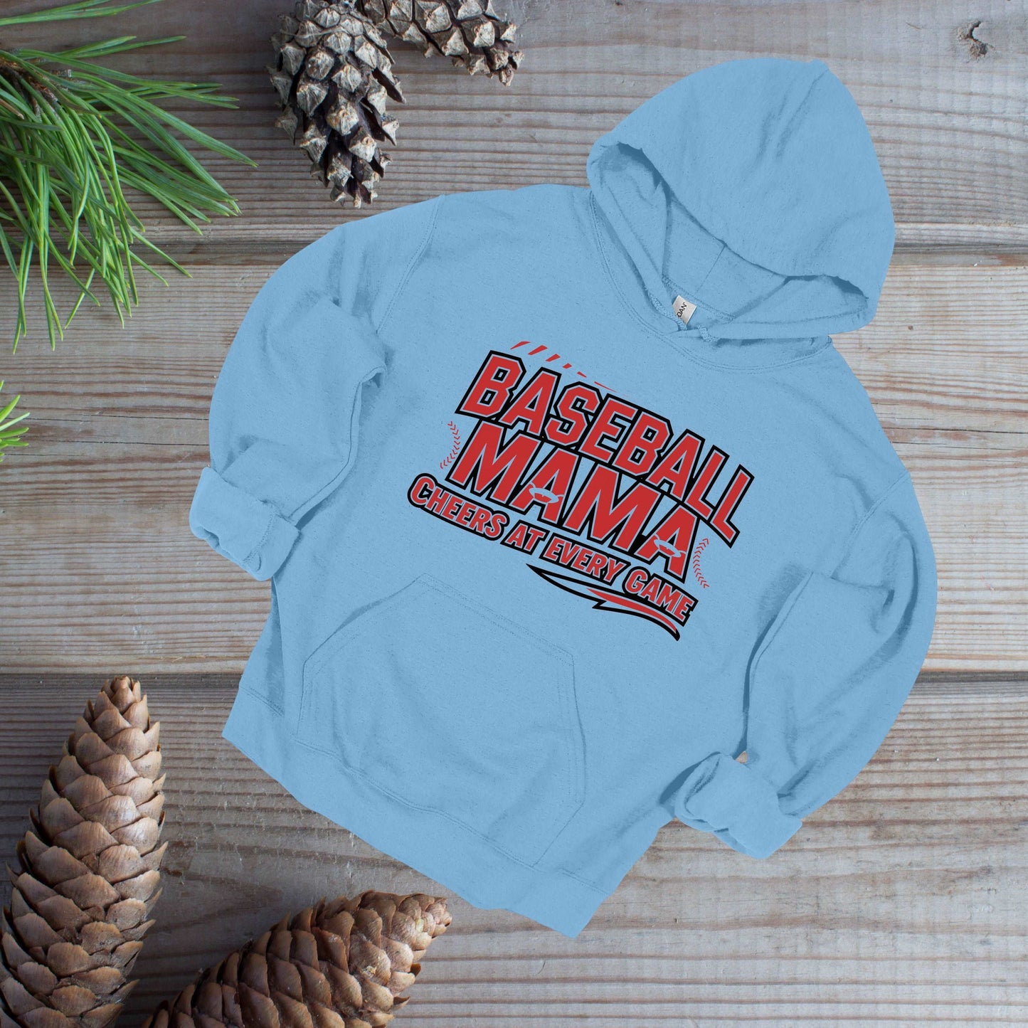 Baseball Mama Light Blue Hoodie