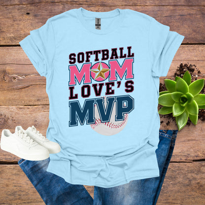 Softball light blue Mom Shirt