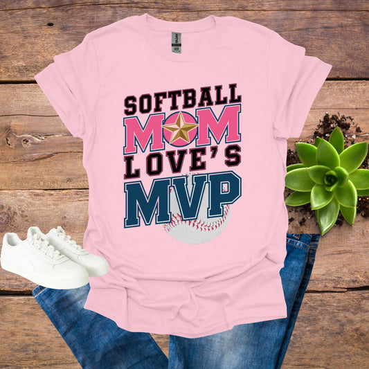 Softball light pink Mom Shirt