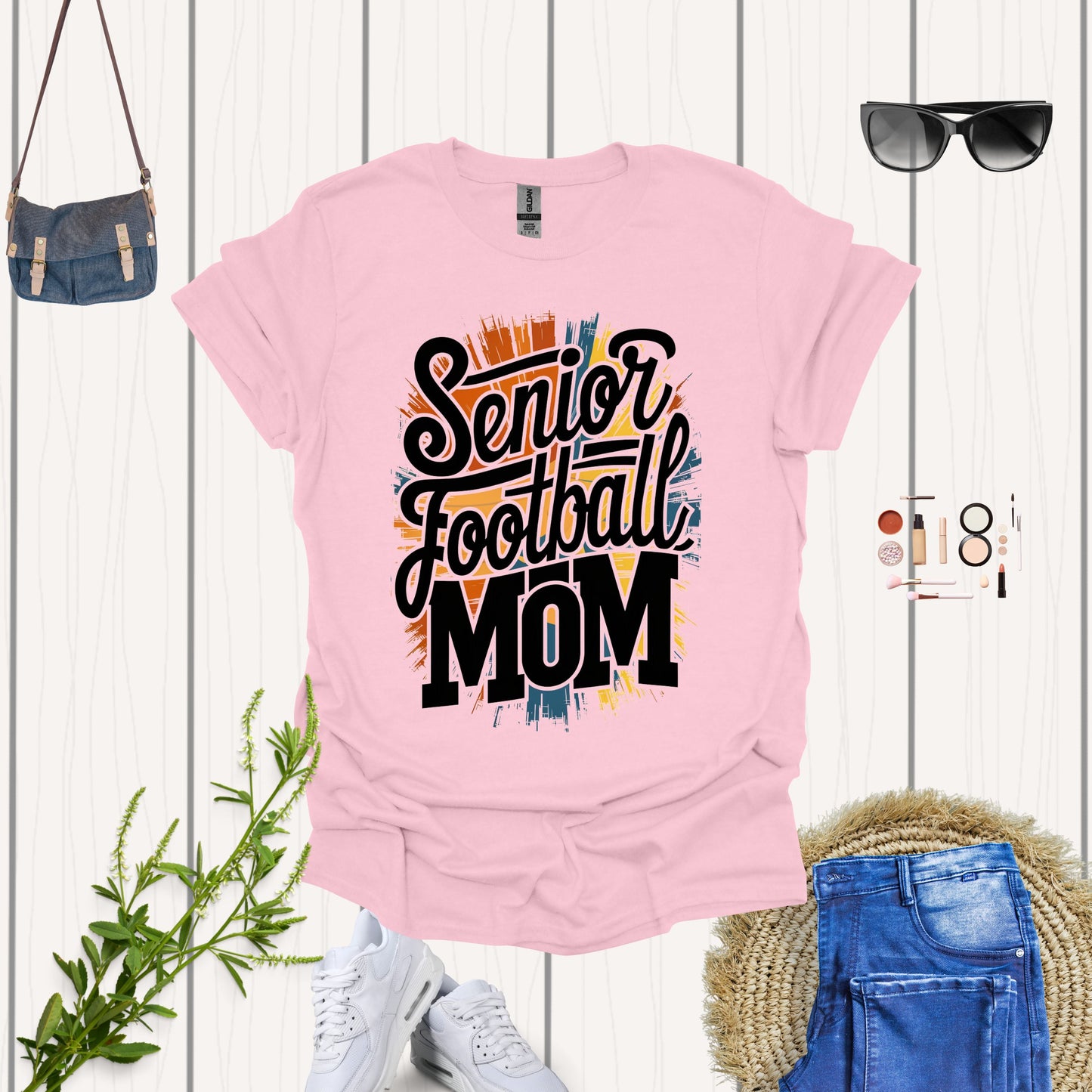 Senior Football Mom Light Pink Shirt