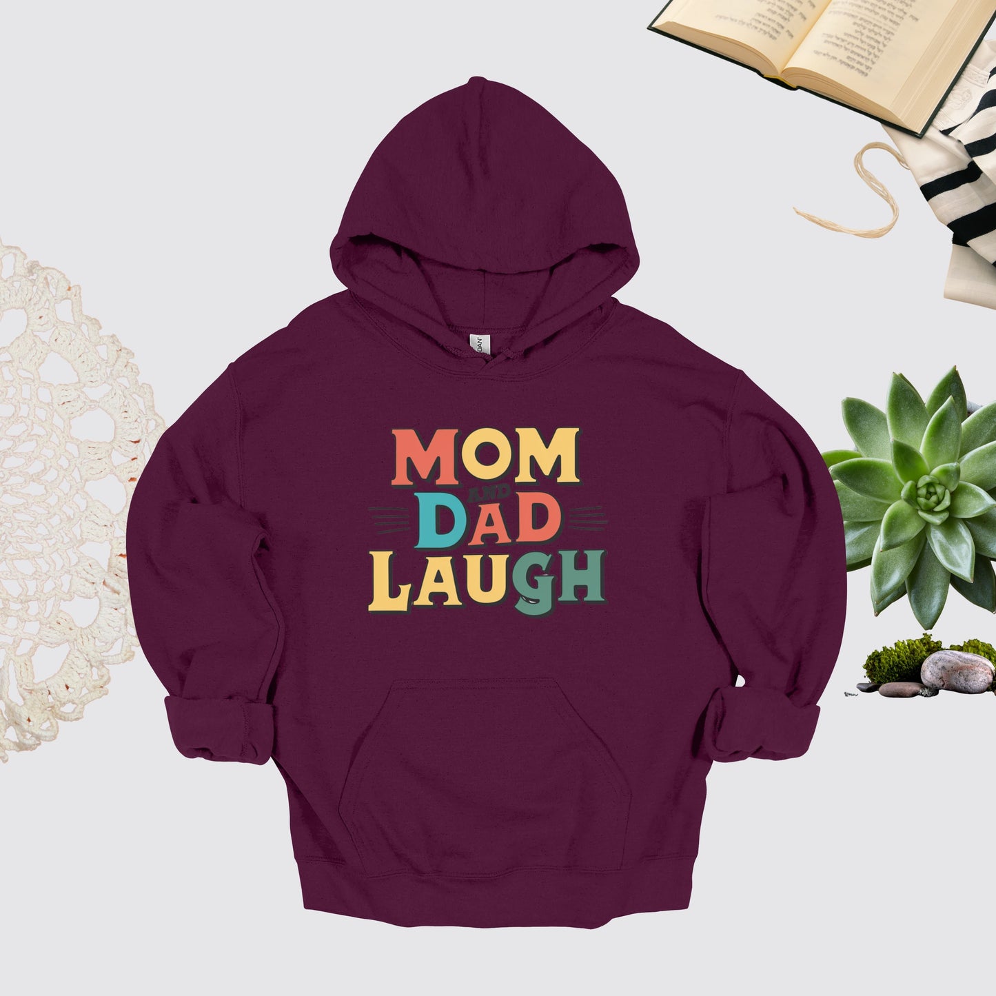 Mom and Dad Maroon Hoodie