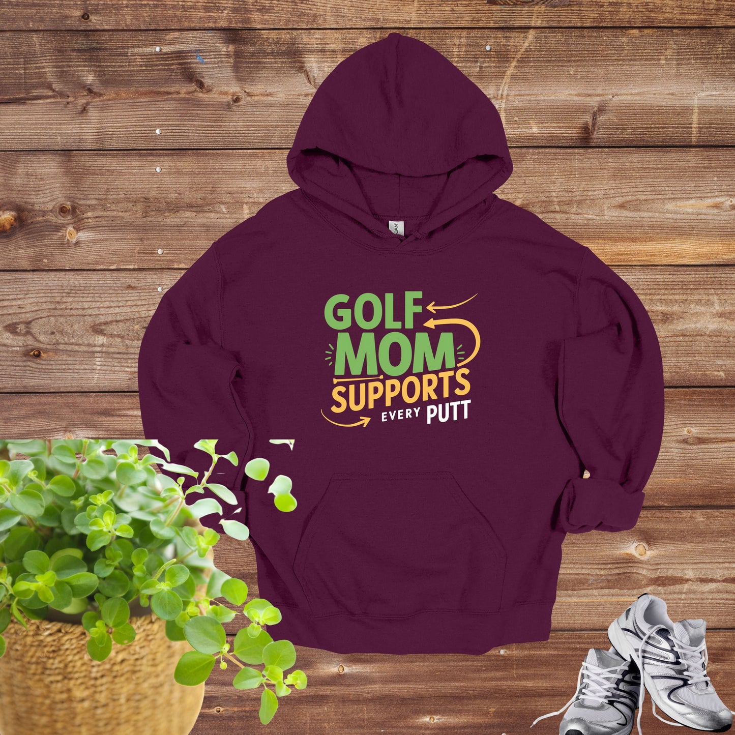 Golf Mom Maroon Hoodie