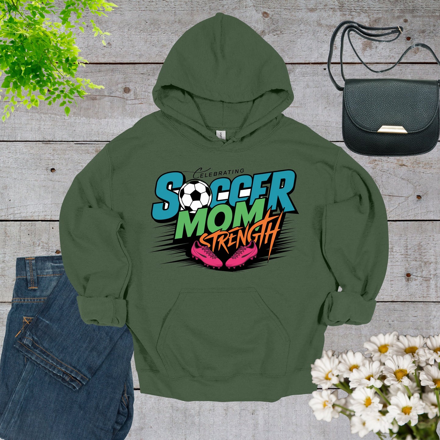 Soccer Mom Military Green Hoodie