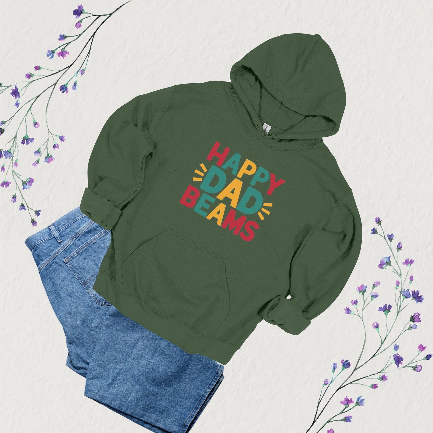 Loving Dad Military Green Hoodie