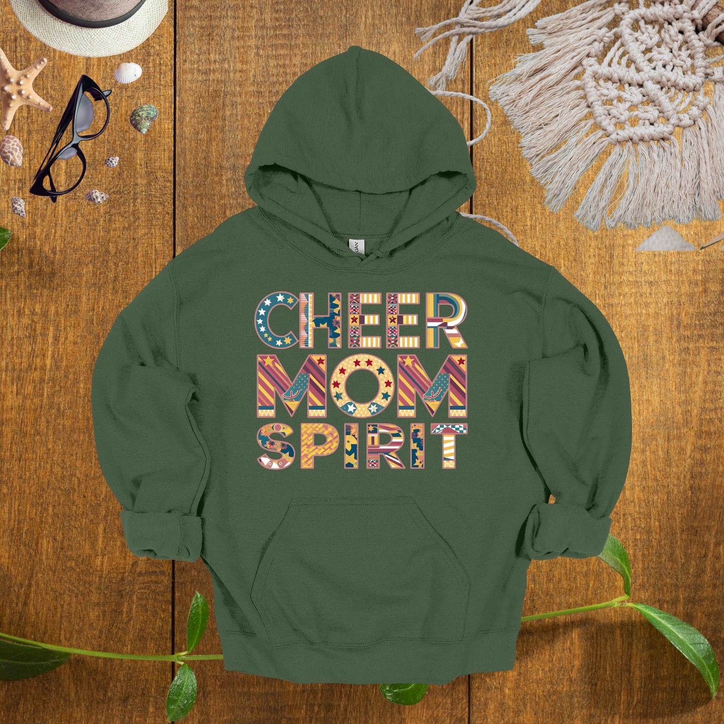 Cheer Mom Military Green Hoodie