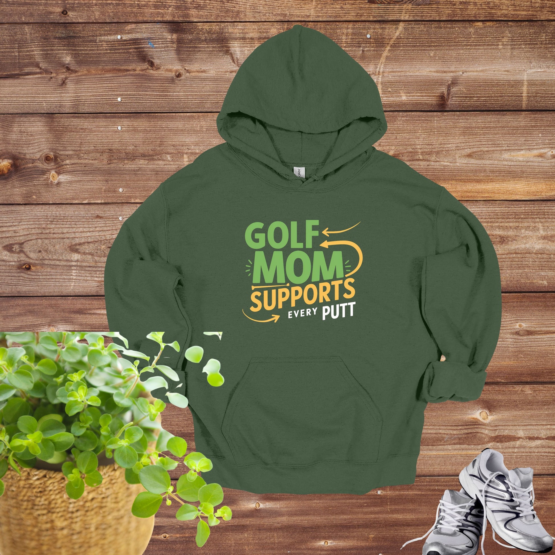 Golf Mom Military Green Hoodie