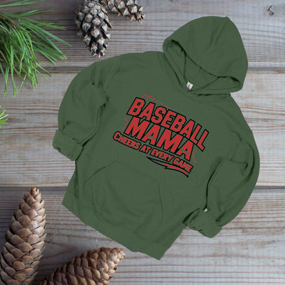 Baseball Mama Military Green Hoodie