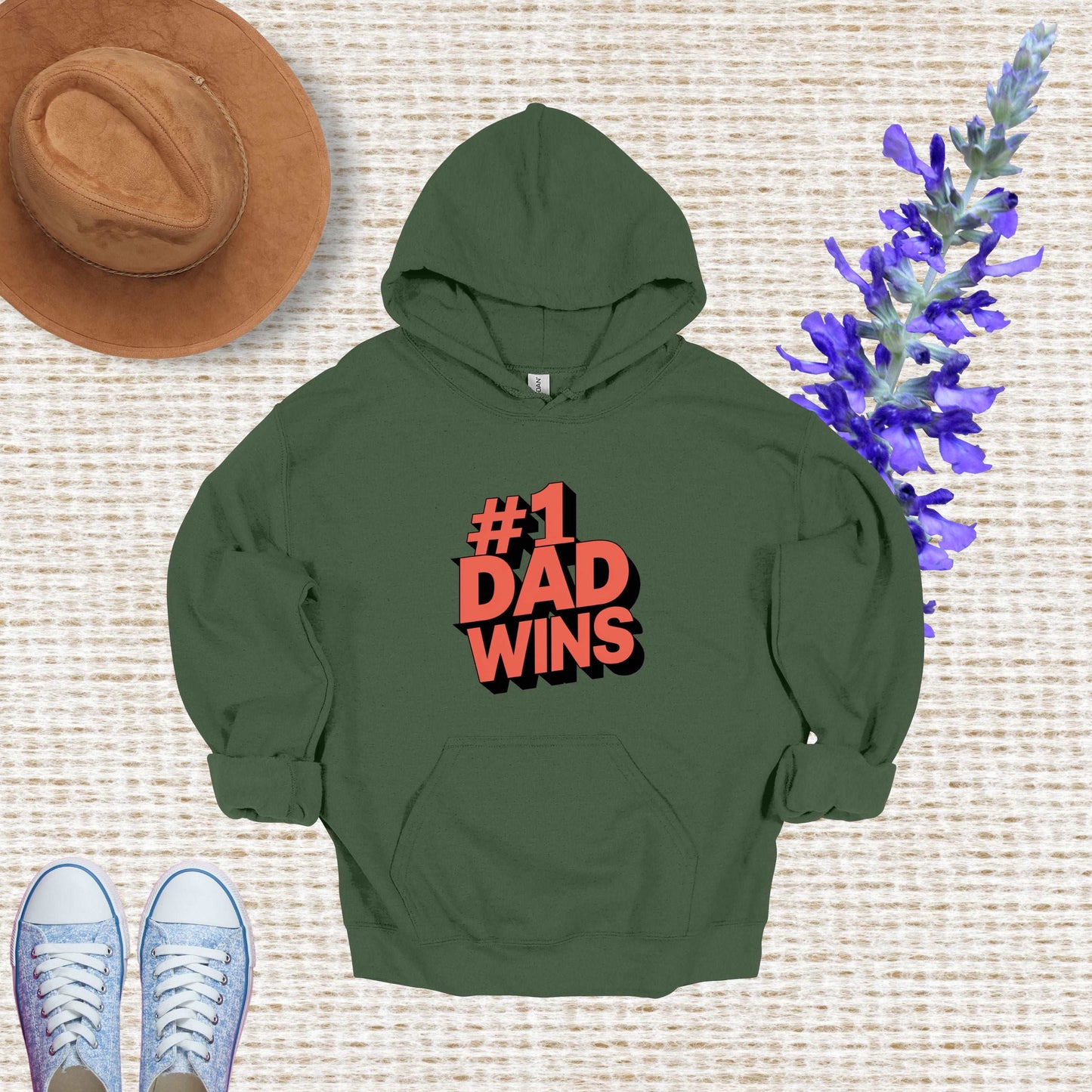 #1 Dad Military Grteen Hoodie