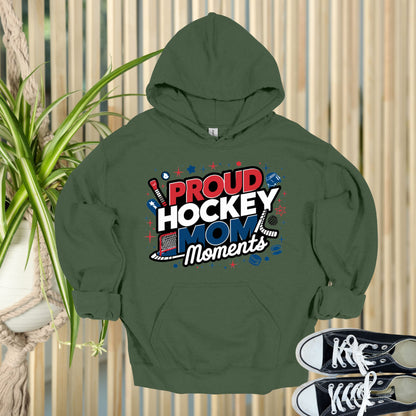 Proud Hockey Mom Military Green Hoodie