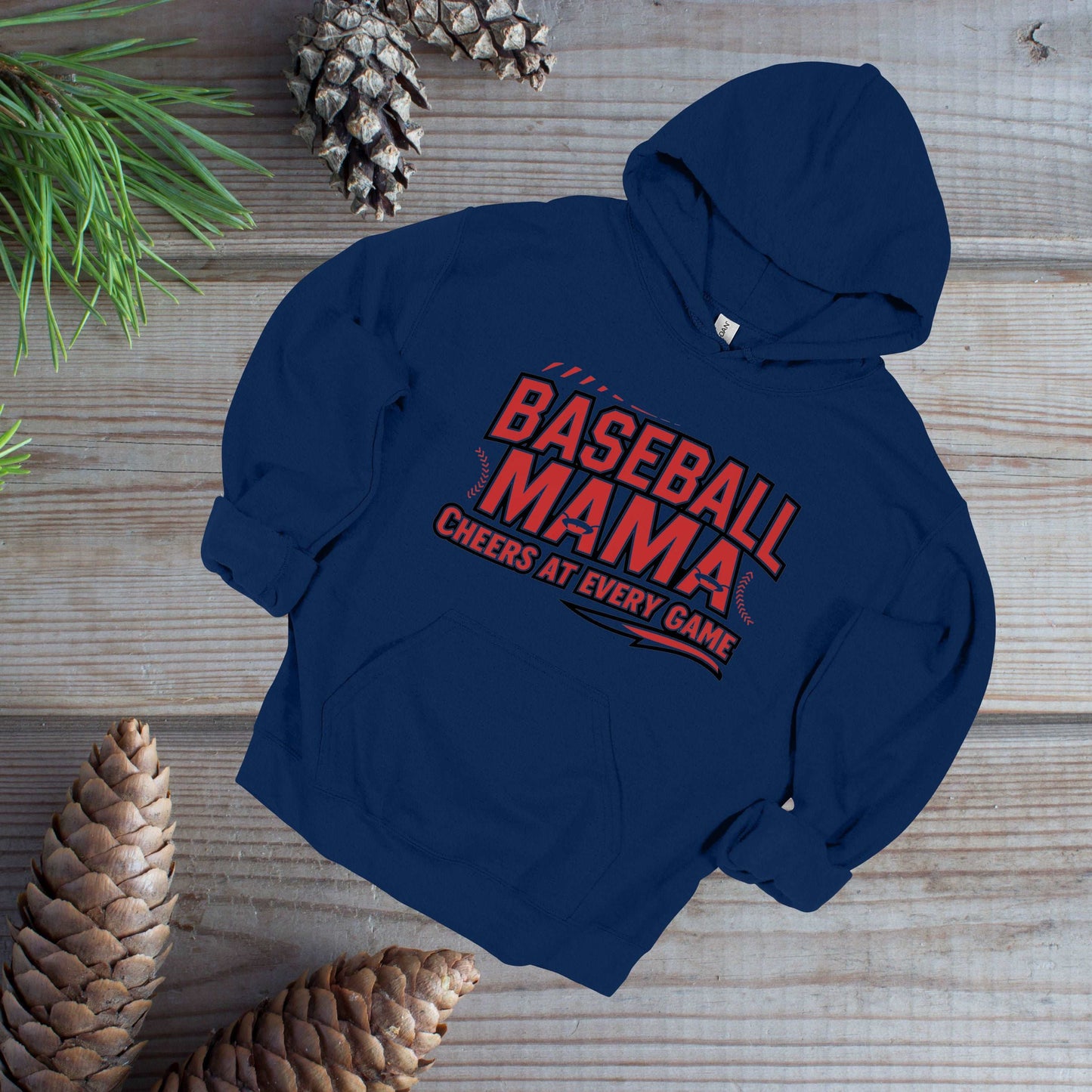 Baseball Mama Navy Hoodie