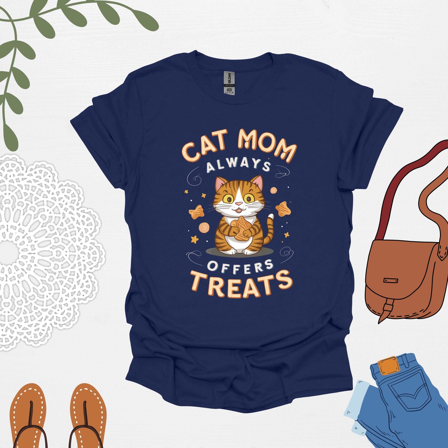 Cat Mom navy Shirt  Rule the Feline Kingdom