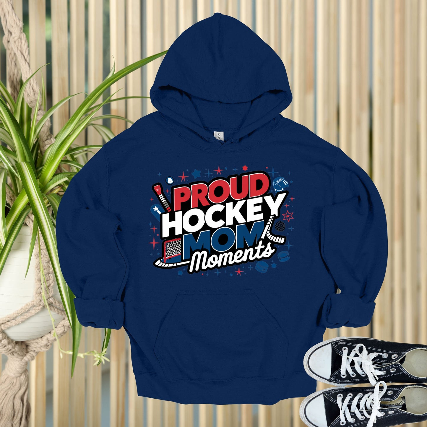 Proud Hockey Mom Navy Hoodie