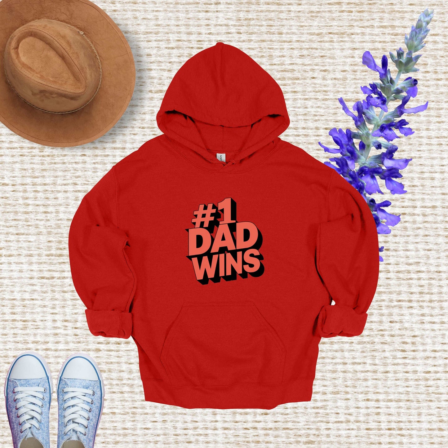 #1 Dad Red Hoodie