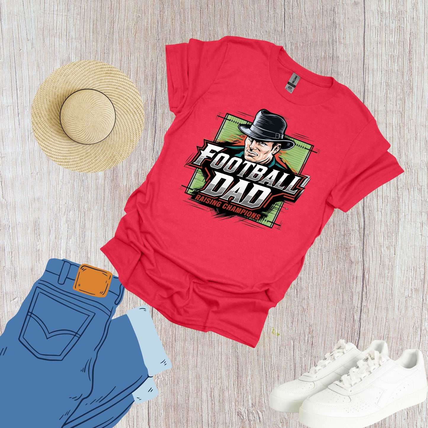 Football Dad Red Shirt Raising Champions Daily