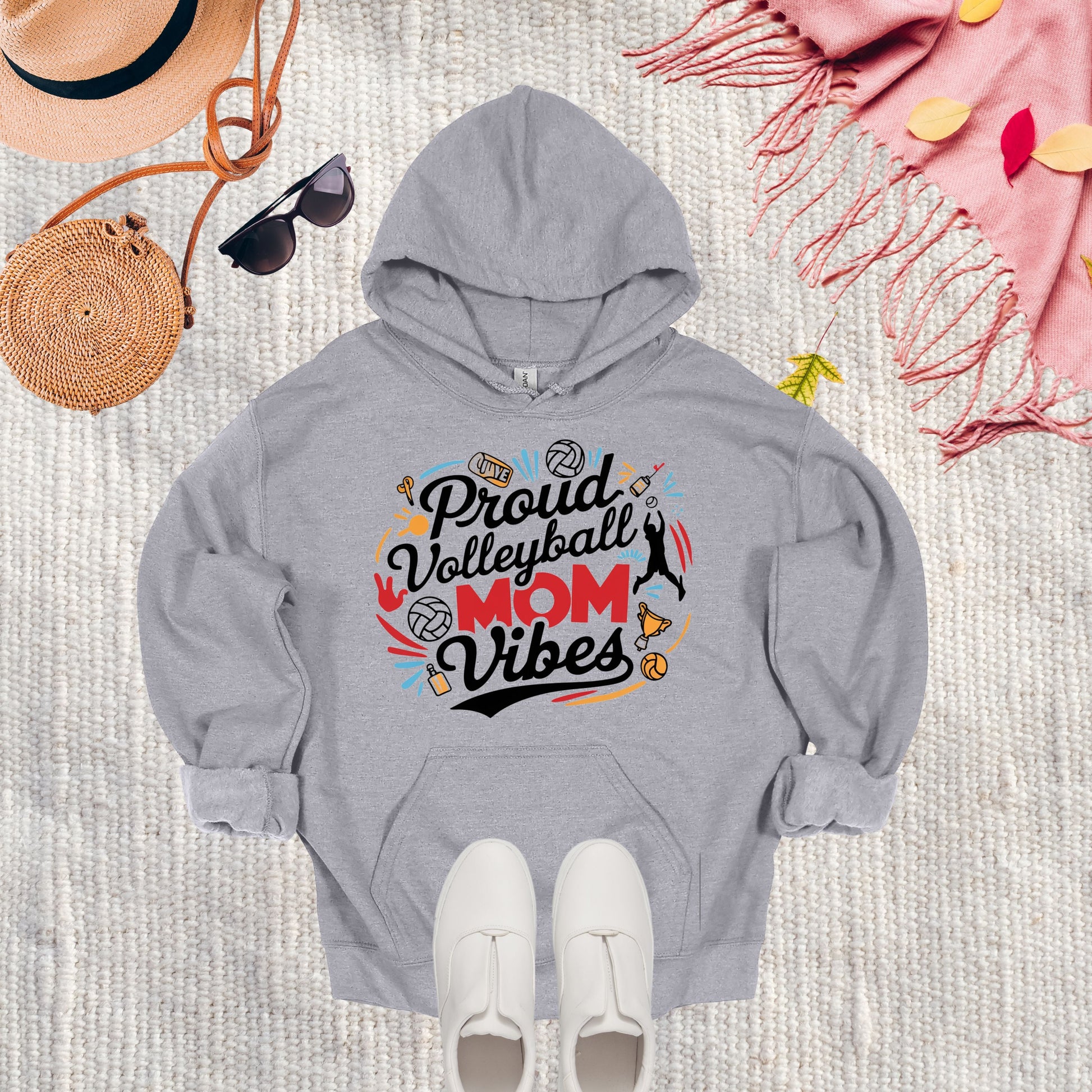 Volleyball Mom Sport Grey Hoodie