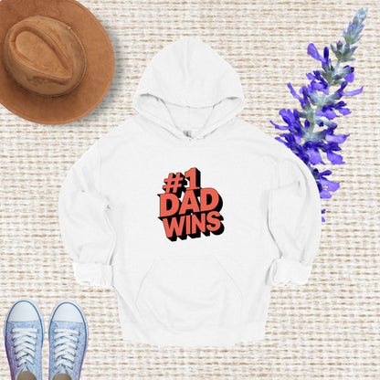 #1 Dad White Hoodie