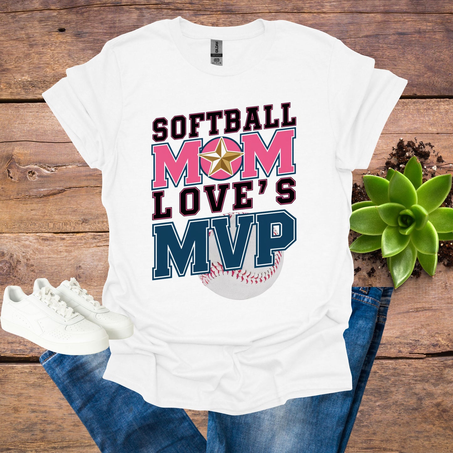 Softball white Mom Shirt