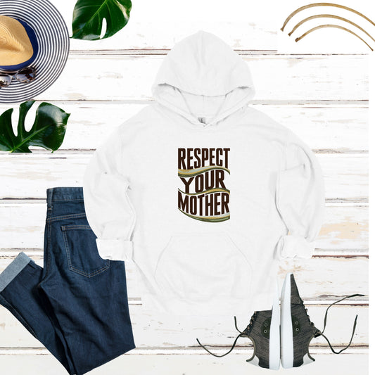 Respect Your Mother White Hoodie