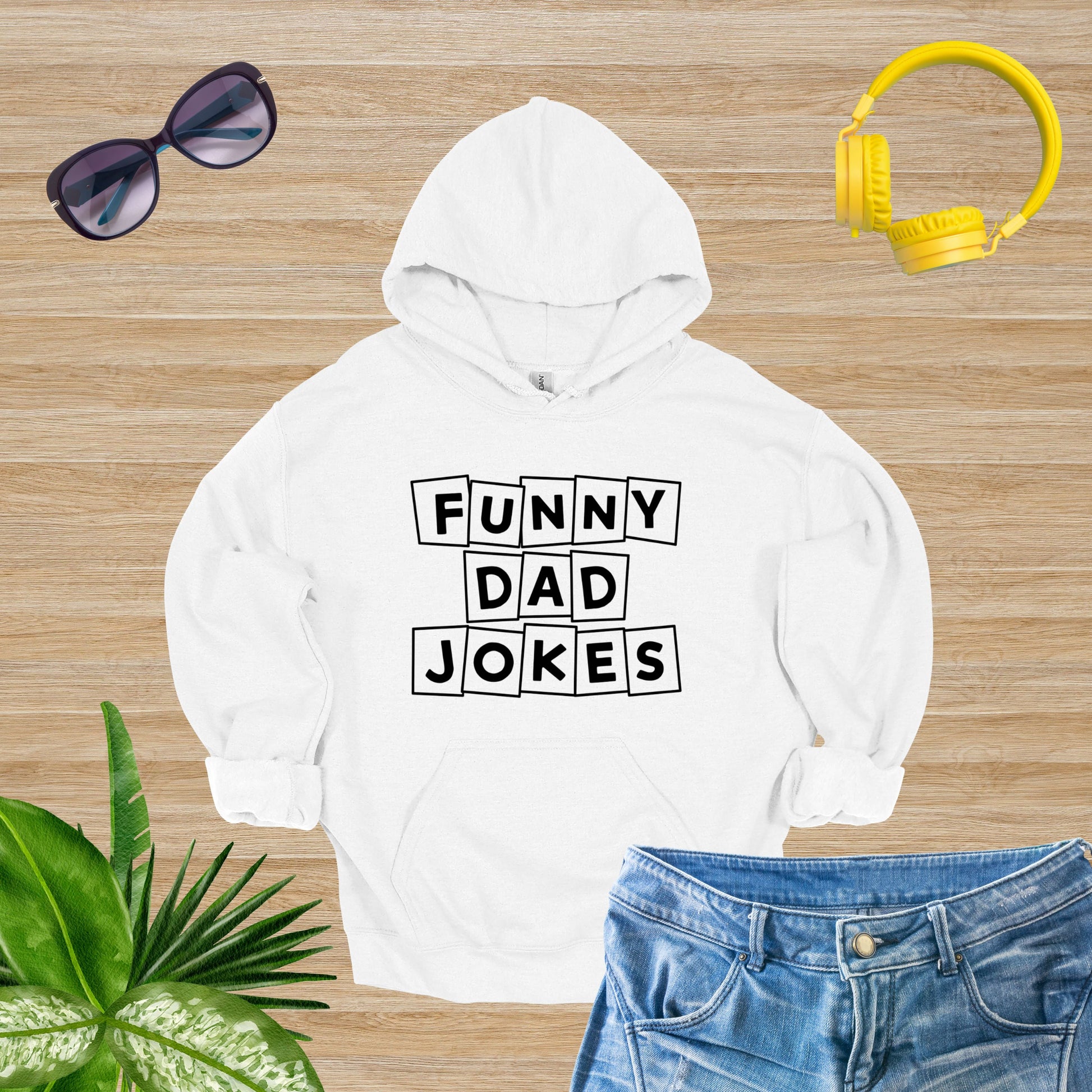 Funny Dad White Hoodie | Enjoy Dad Joked